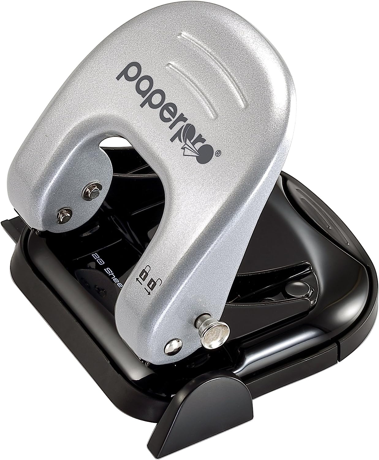 Bostitch Office EZ Squeeze Reduced Effort 2-Hole Punch, 20 Sheets, Locking Handle, Silver (2310) - Image 11